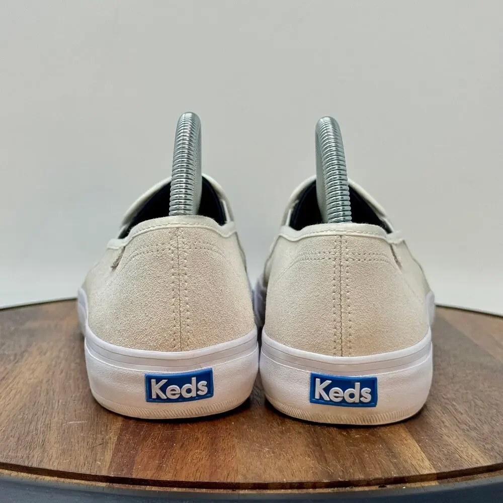 KEDS Double Decker Perforated Slip On Sneakers Off White Casual Shoes Women's 10